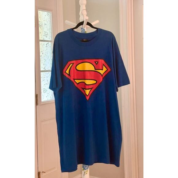 Vintage, DC Comics Superman T-Shirt Blue Superman Graphics Multi Unisex Fits All - Picture 1 of 12